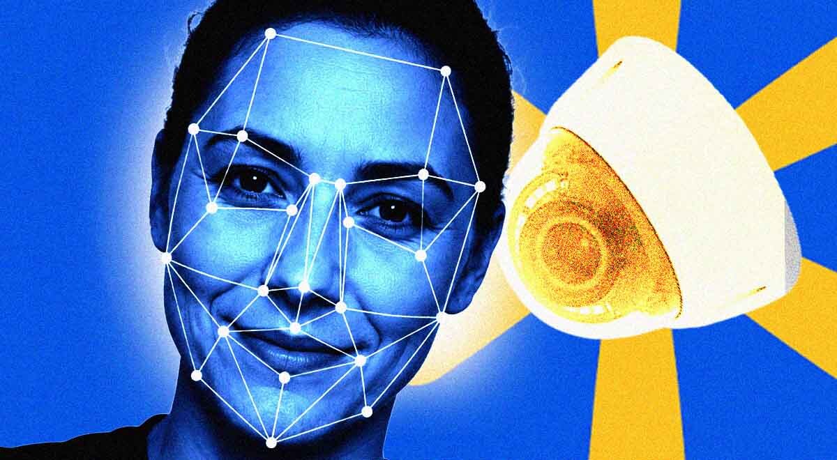 Woman's face being watch by camera