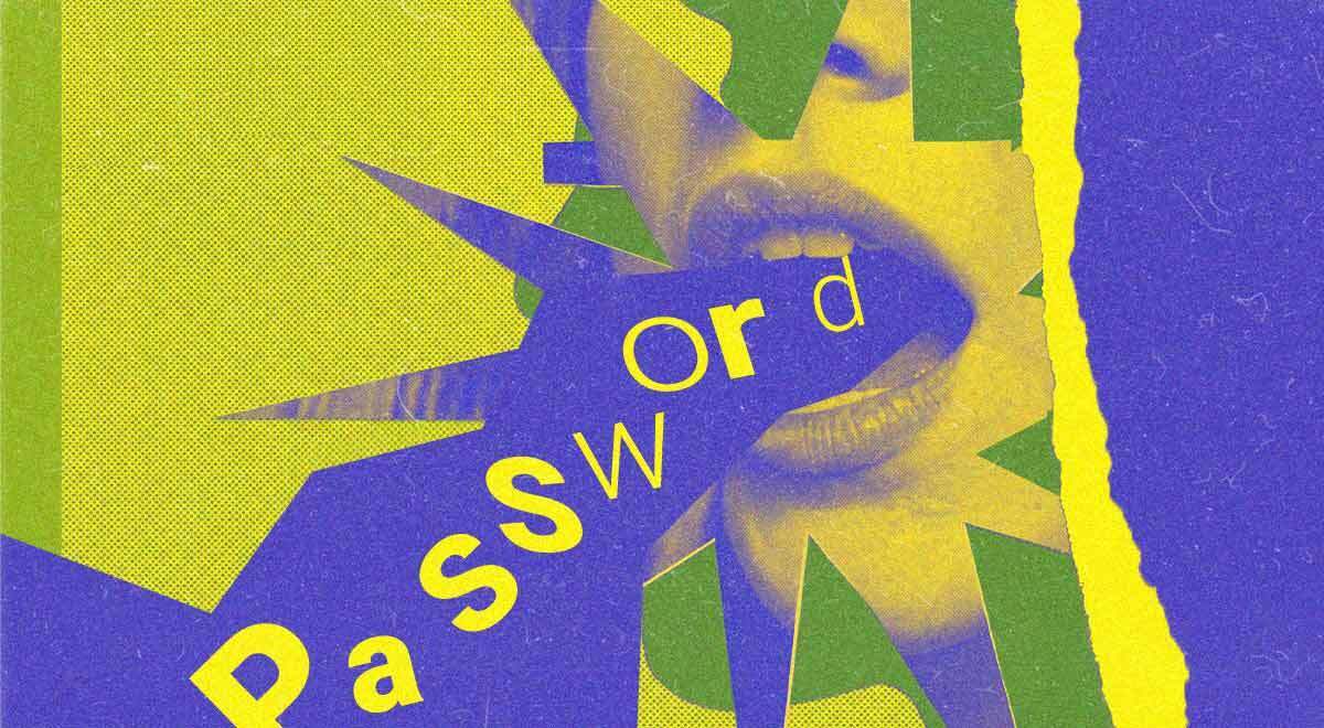 a mouth breathing out a password