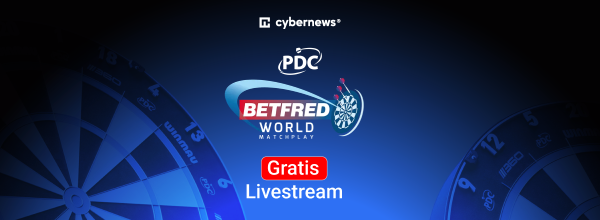 Darts World Matchplay Logo, Gratis-Livestream, blau-schwarz 