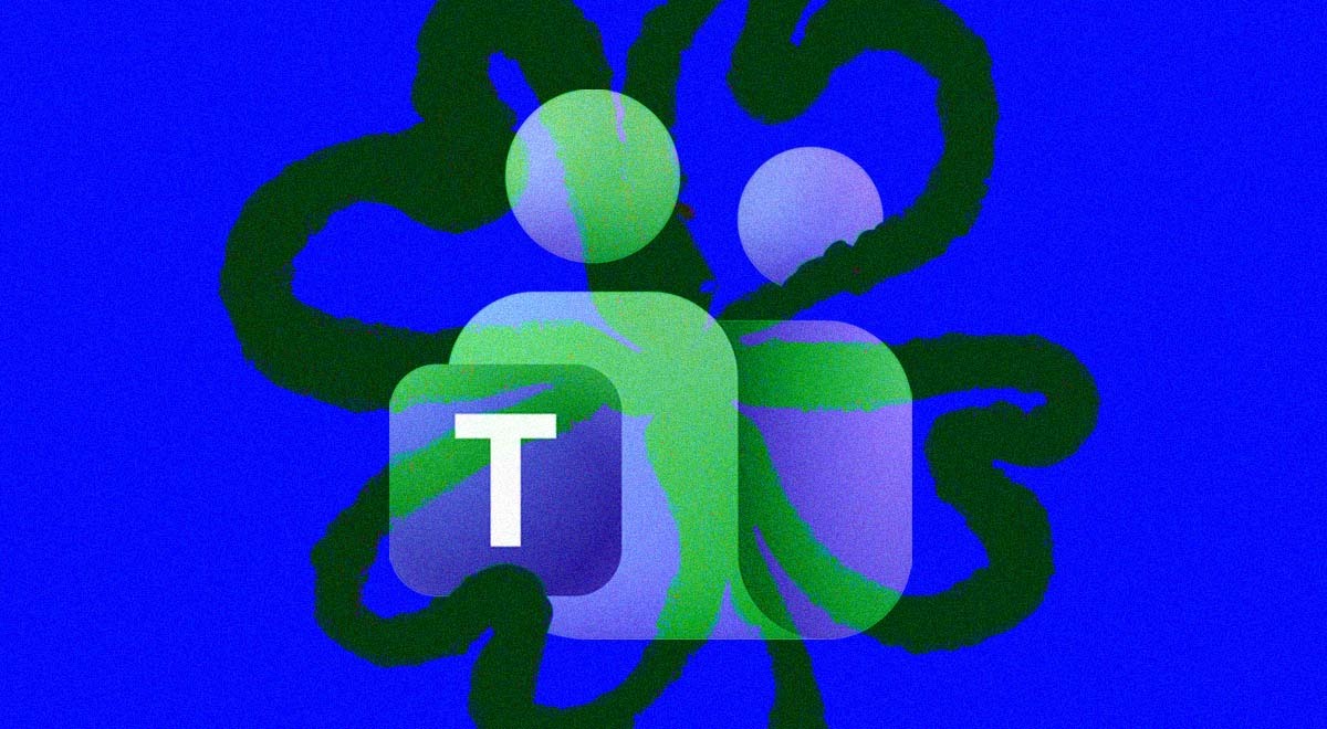 The logo of Microsoft Teams, contours of shamrock
