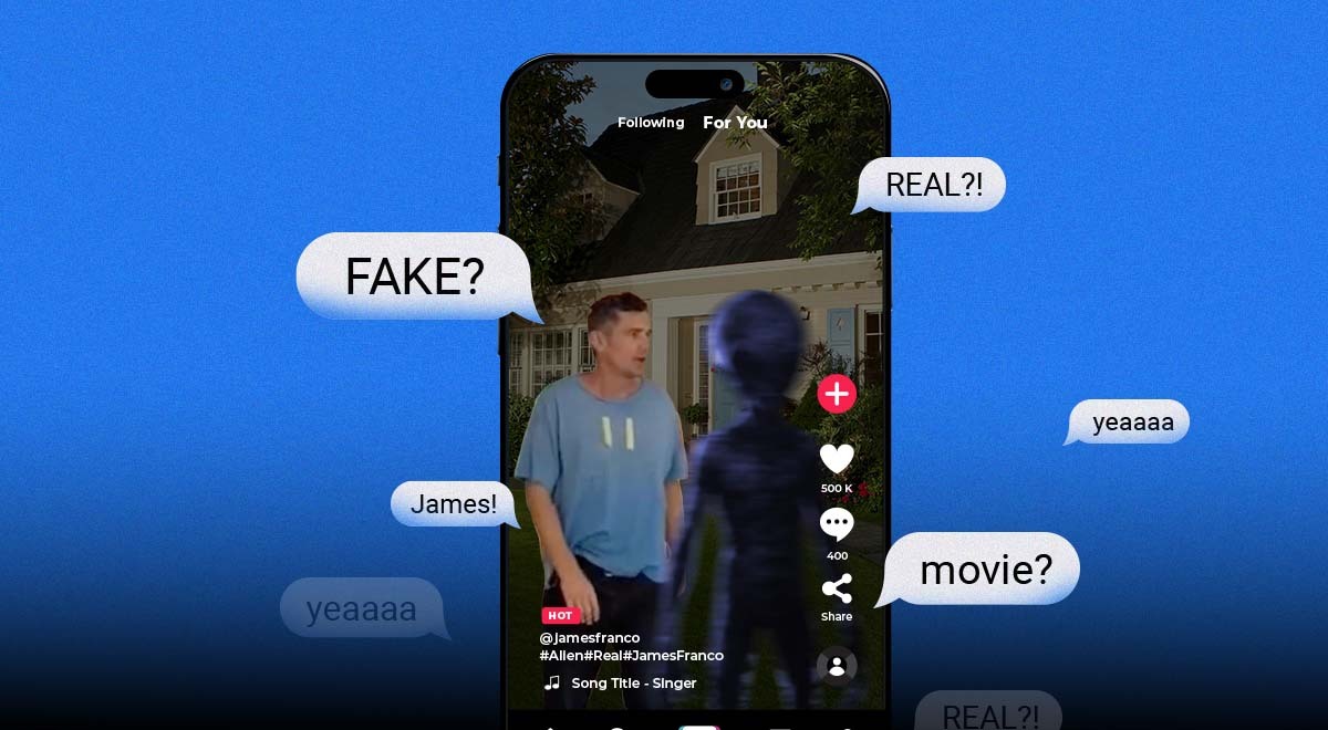 James Franco and his TikTok feed, with disbelief about aliens.
