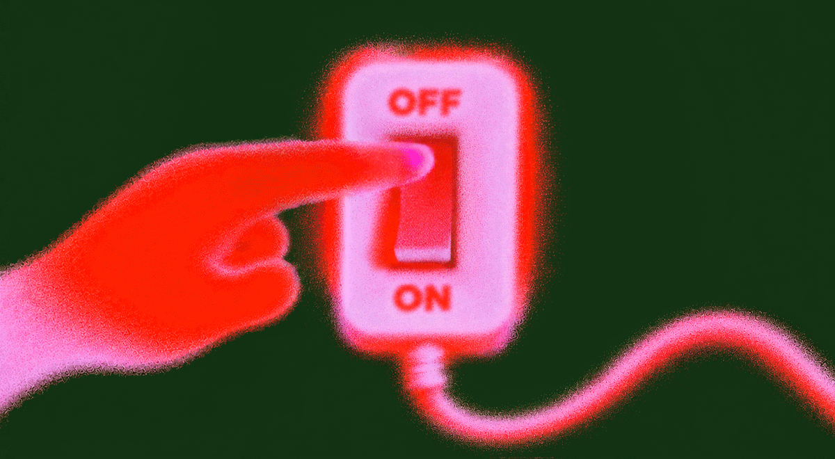 Switch being turned on and off.