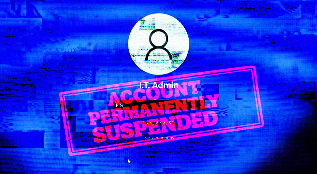 A Microsoft account suspended sign.