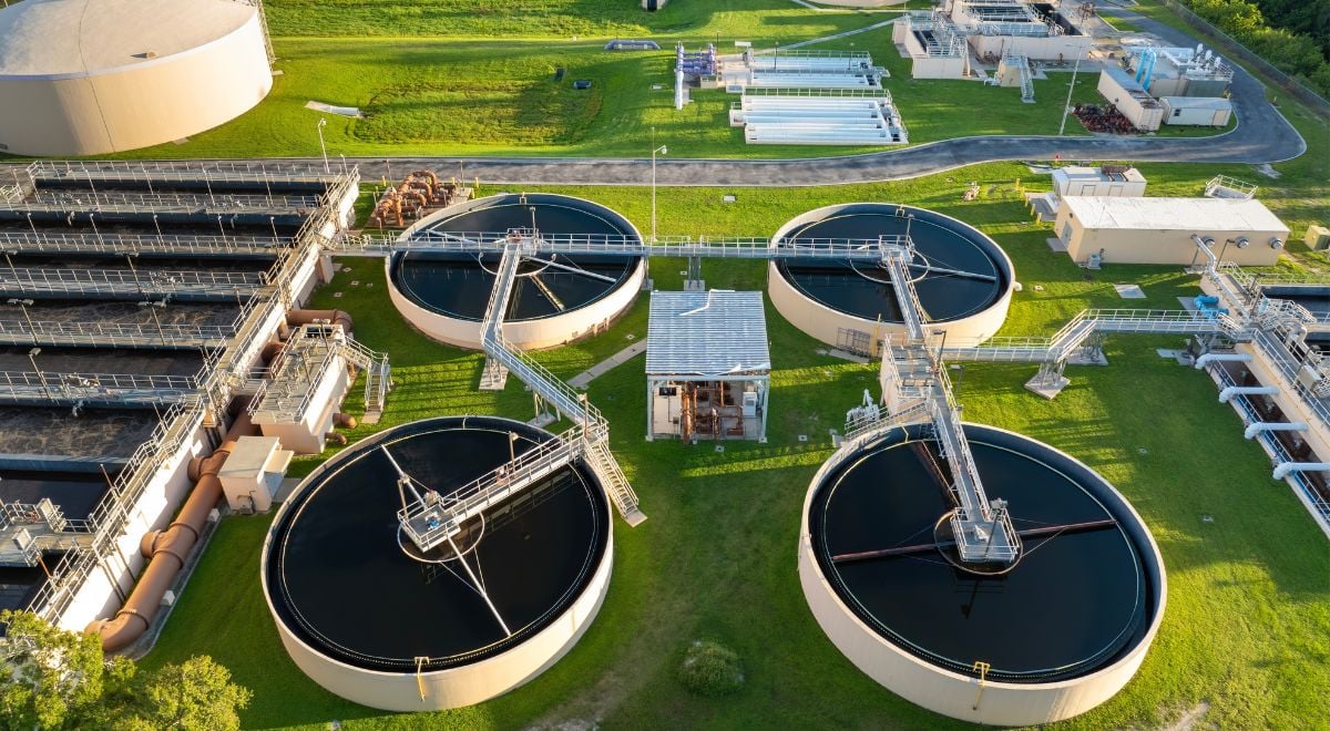 water treatment plant aerial