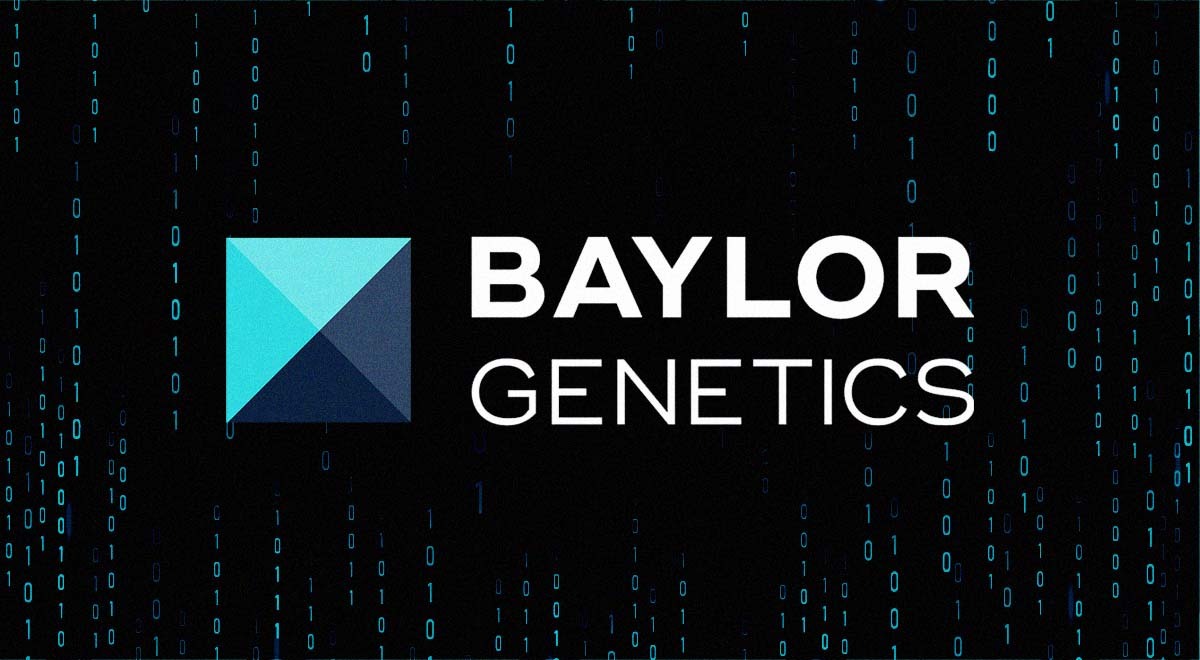 Baylor Genetics logo in black background
