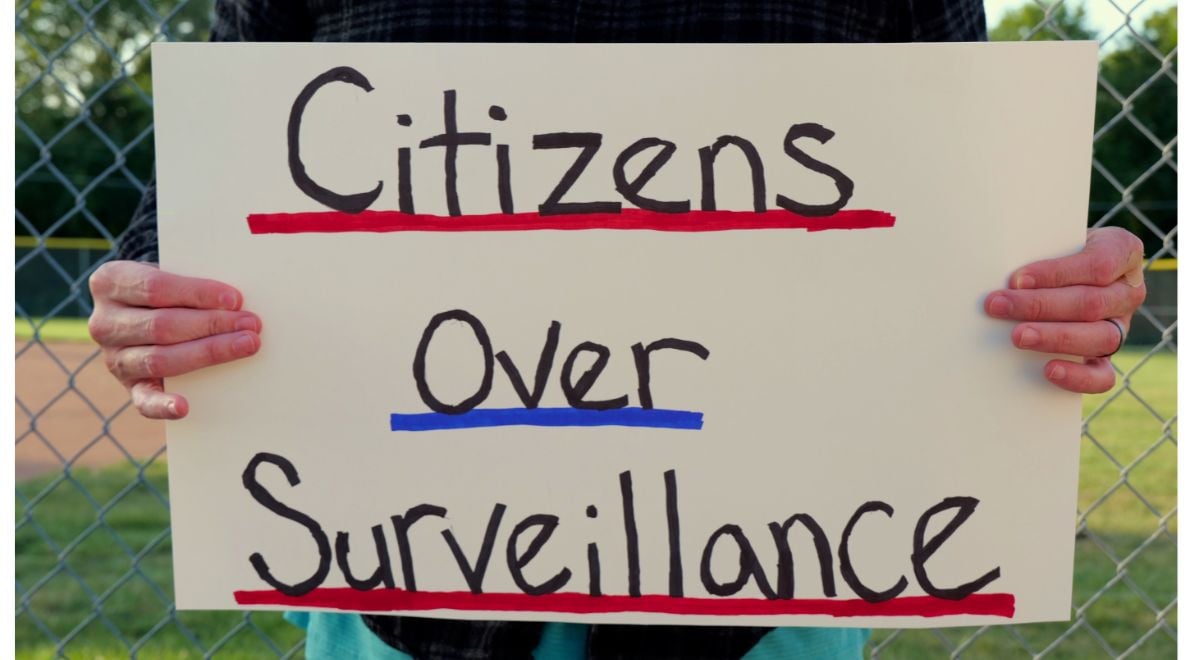 Flock camera protester