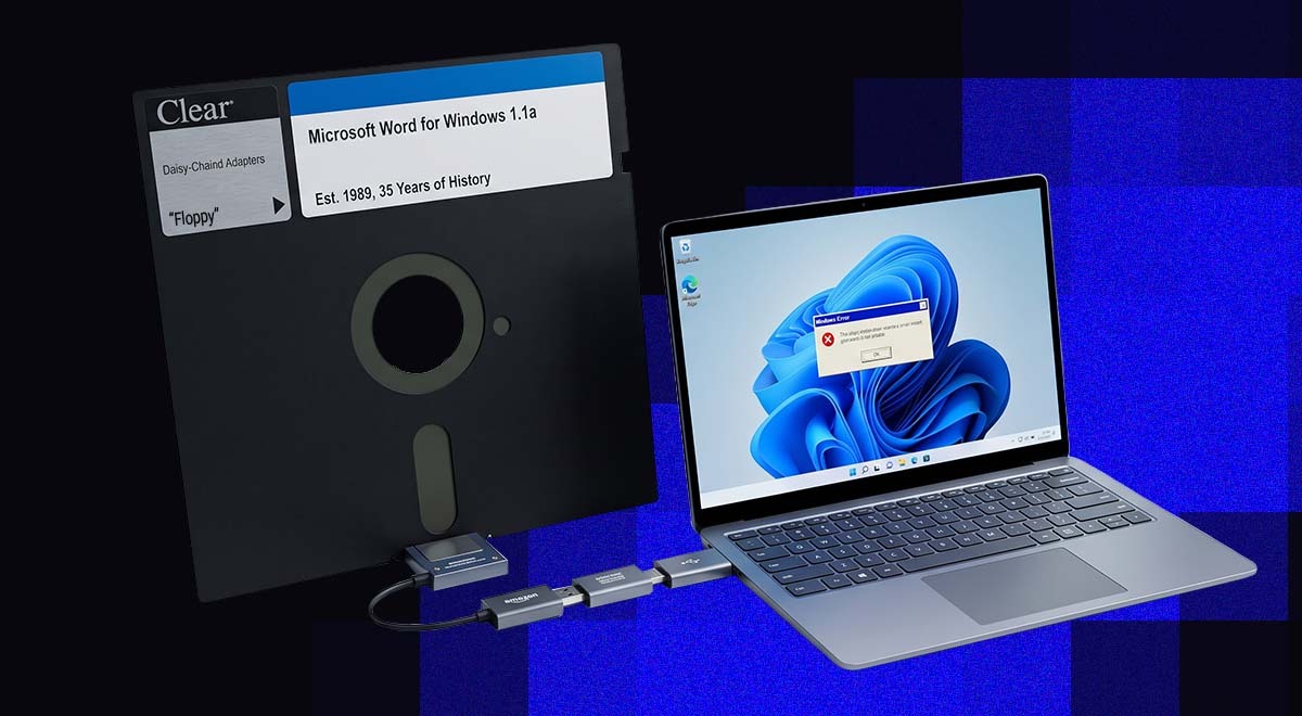 A floppy disc edition of the oldest Microsoft Word.