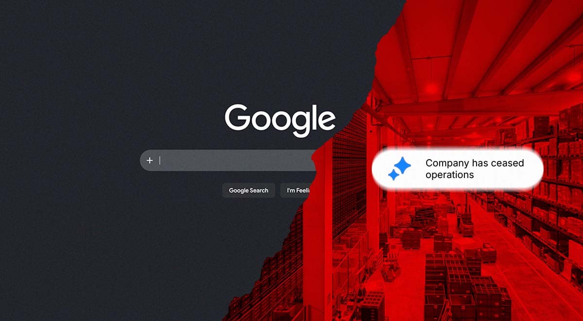 Google glitch AI summary reading "Company has ceased operations."