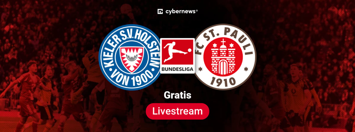 Holstein Kiel vs St. Pauli, Team-Logos, 2. Bundesliga Gratis-Livestream, rot