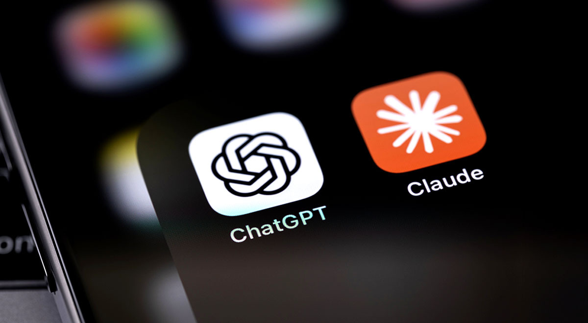 A ChatGPT logo and a Claude logo