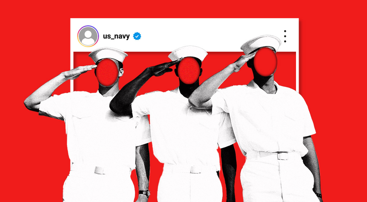 A picture of US Navy servicemembers on a scrubbed US Navy social media account