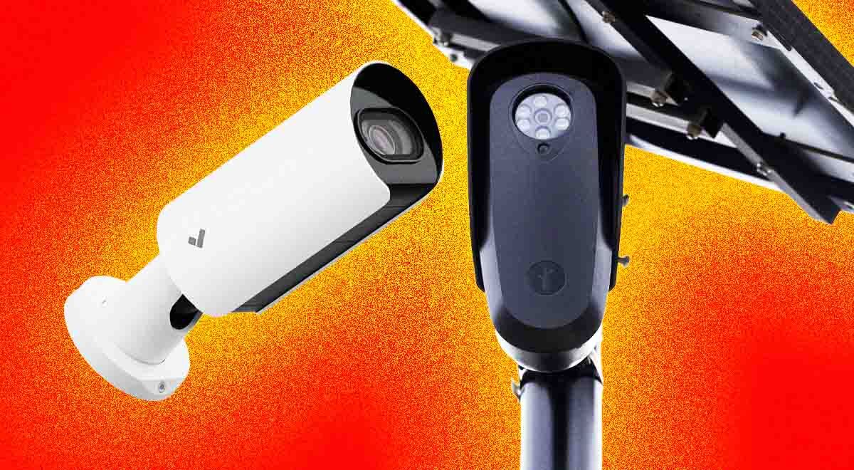 Verkada and Flock AI-powered automatic license plate readers next to each other