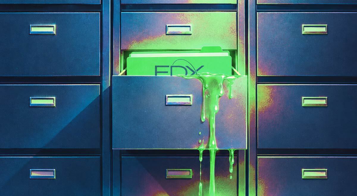 Leaking EDX Solutions logo shown half hidden in a cabinet