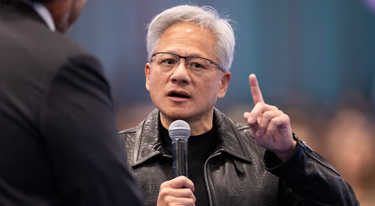 jensen huang pointing mic benjamin fanjoy