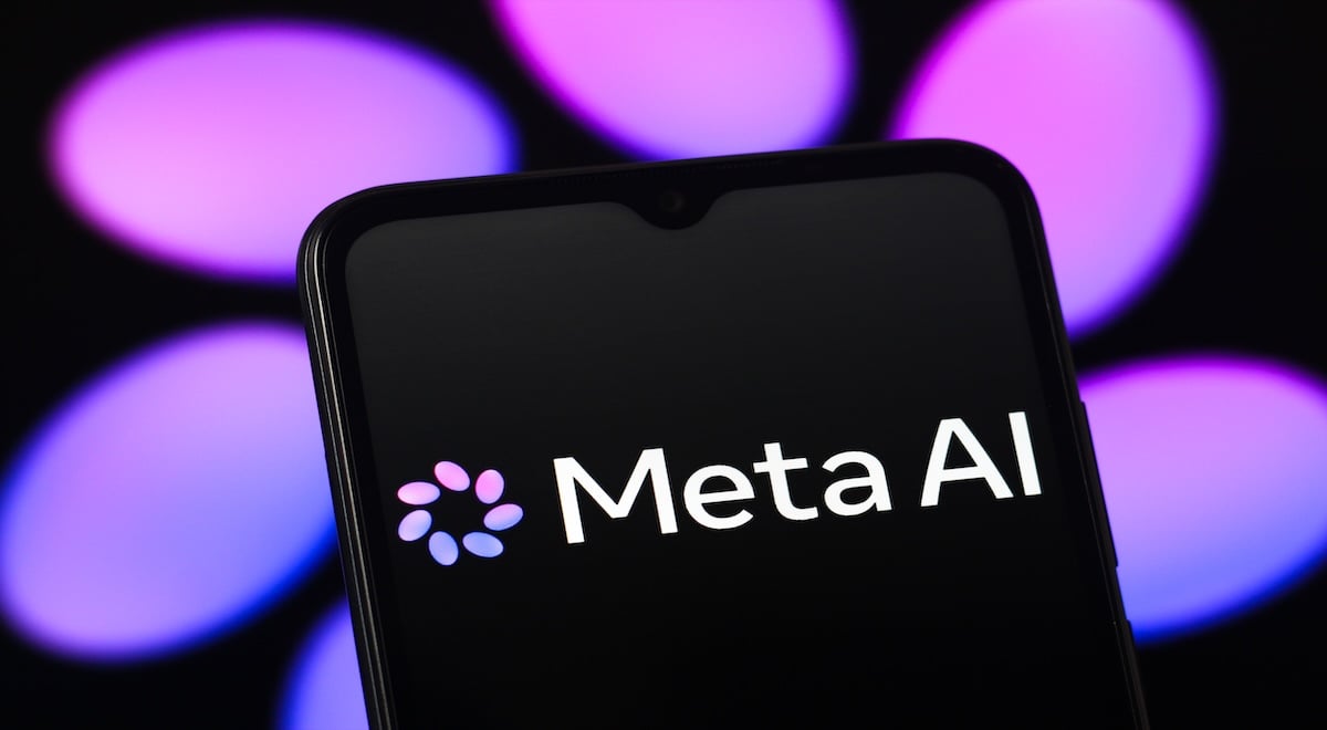 Meta AI logo placed on a smartphone screen