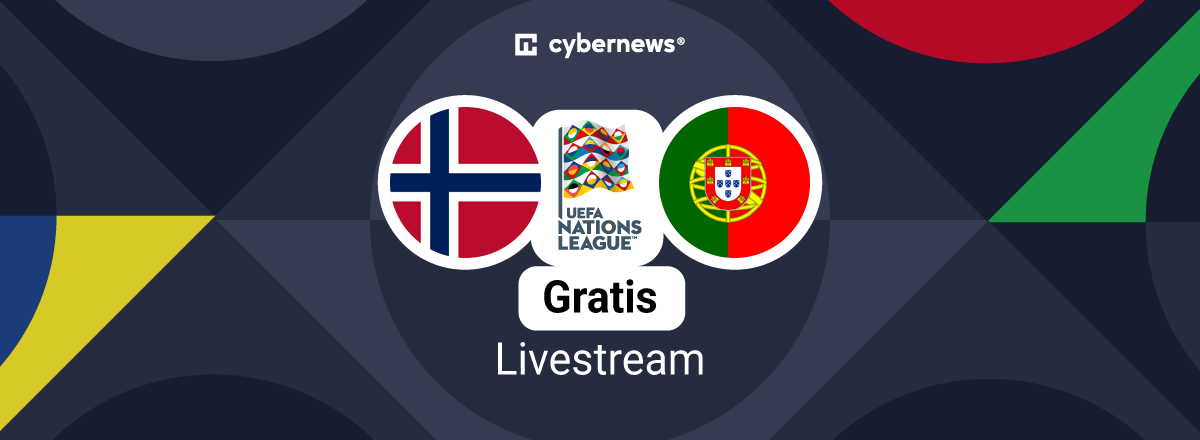 Nations League-logo med teksten «gratis livestream» – Norge mot Portugal, 27. september 2026