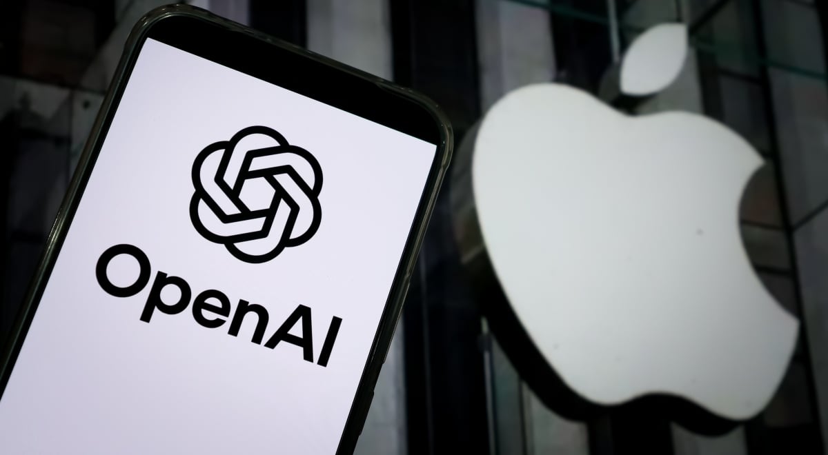 OpenAI and Apple logos