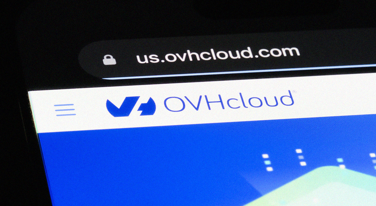 Website of OVHcloud, a French cloud computing company