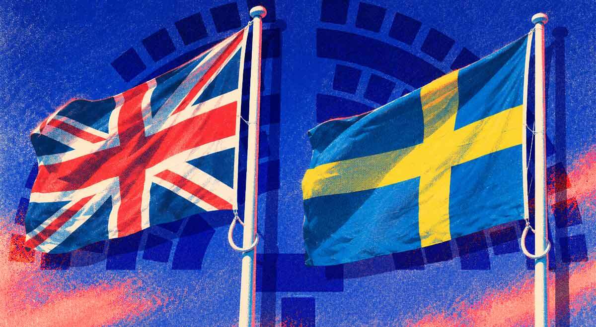 Flags of the United Kingdom and Sweden