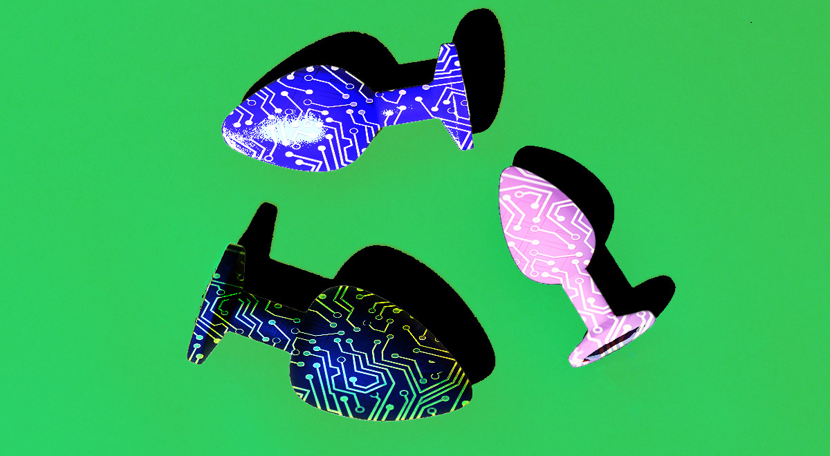 Adult toys on a blue background