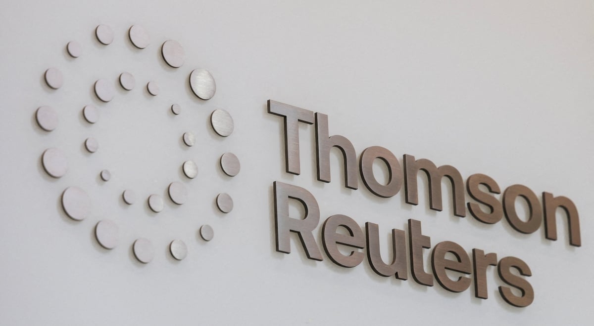 Thomson Reuters logo on a building.