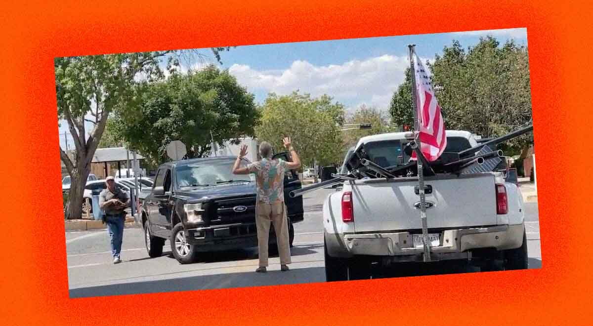truck full of Flock cameras