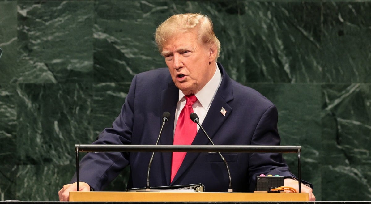 US President Donald Trump speaks during the 81st session of the United Nations.
