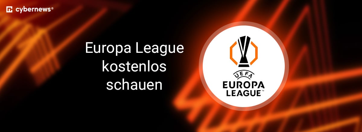 Europa League Logo, rot-schwarzer Hintergrund