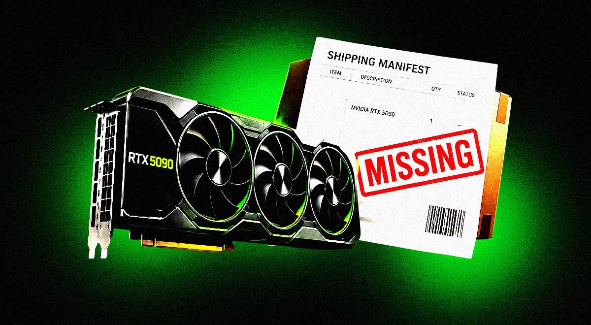 A missing shipment of the Nvidia RTX 5090 graphics card.