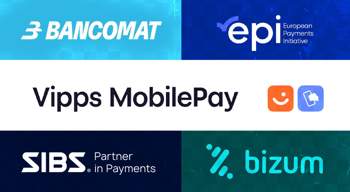 The logos of payment systems participating in the European Network for Payments