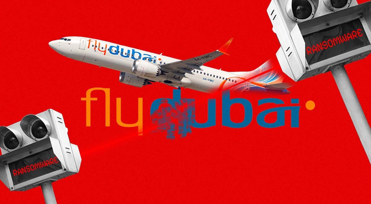 flydubai airplane in the red background
