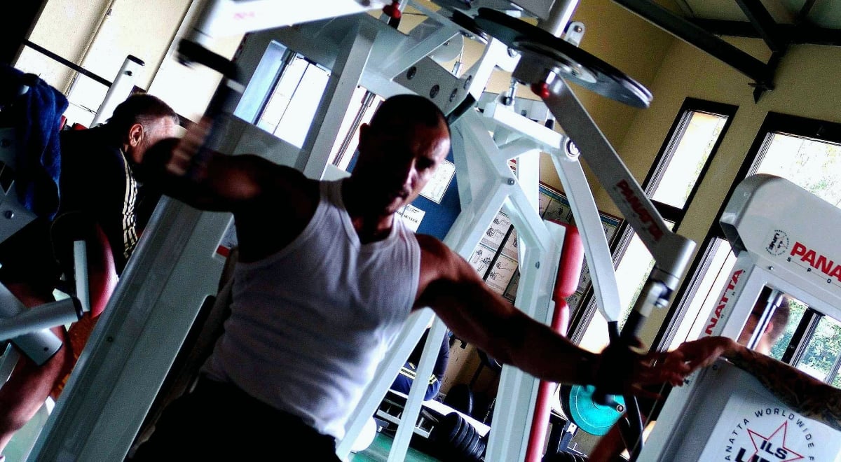 People in a gym in France.