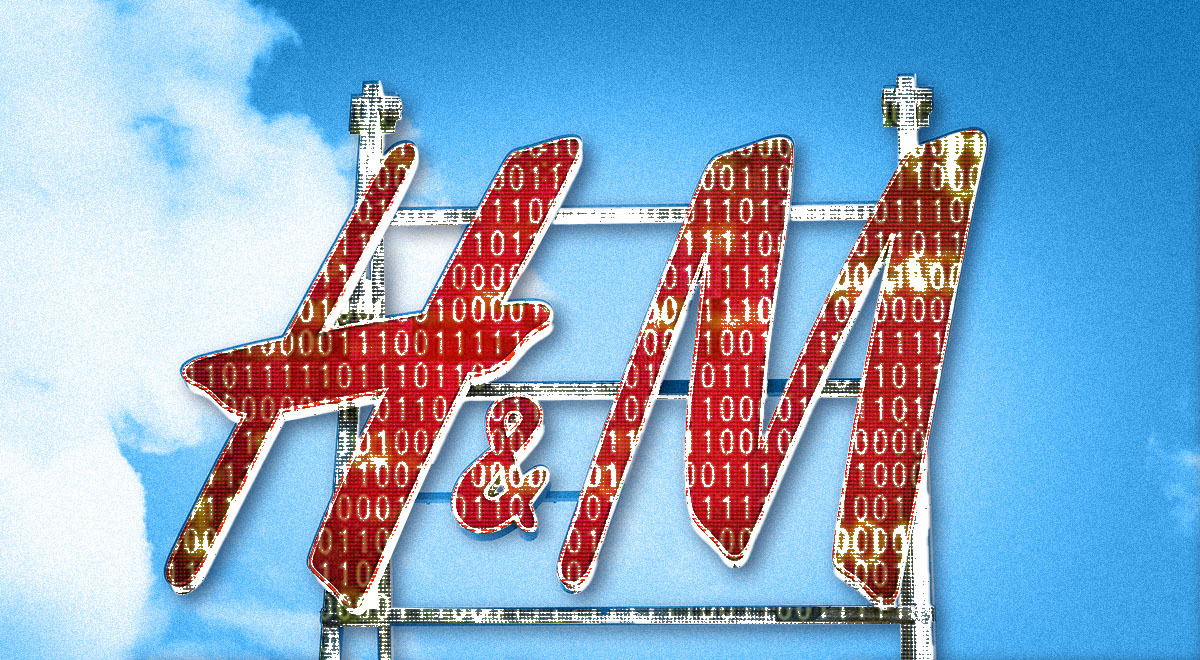 H&M logo in the sky background 