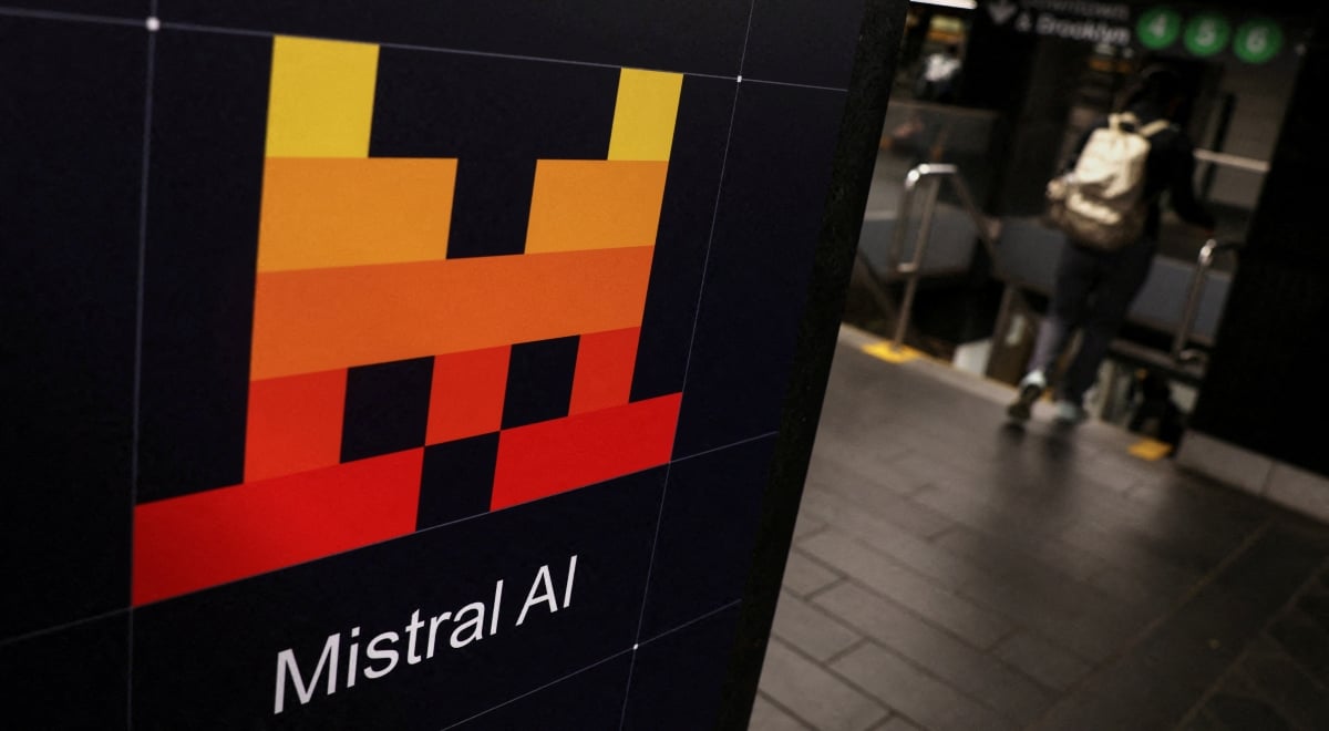 French AI company Mistral AI advertisement inside the Grand Central subway station in New York