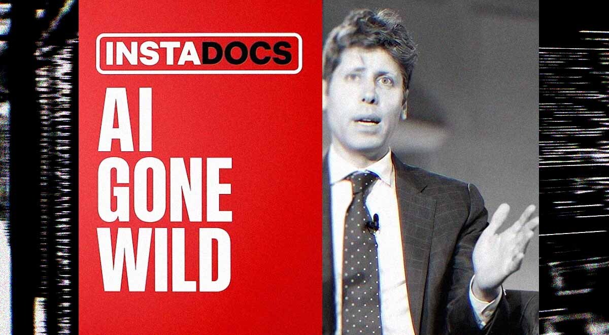 OpenAI CEO Sam Altman, poster of Instadocs: AI Gone Wild movie
