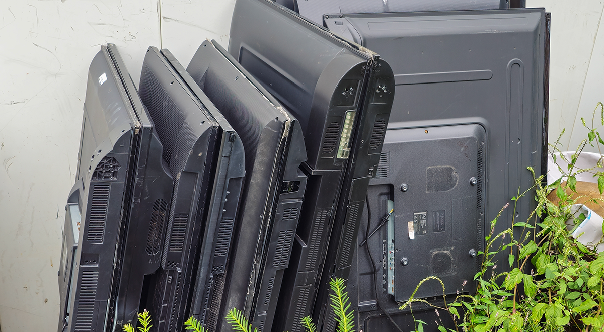 Old abandoned LED TVs