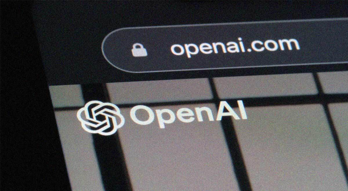 OpenAI logo and an OpenAI website.