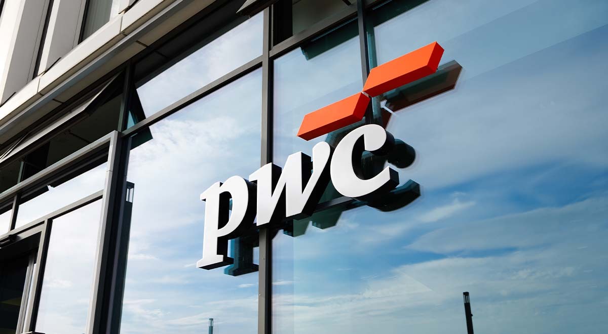 pwc logo on the wall