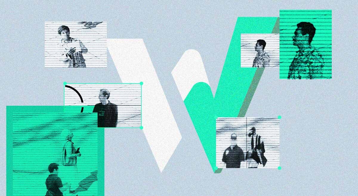The logo of W Social, pictures of people taken by a secret camera