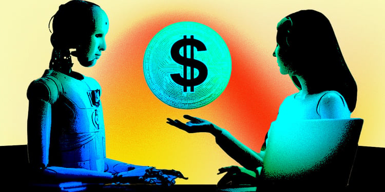 Male and female bots, and a dollar.