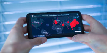 coronavirus spread map on phone