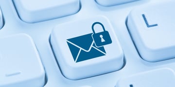 Sending encrypted E-Mail protection secure mail internet symbol blue computer keyboard