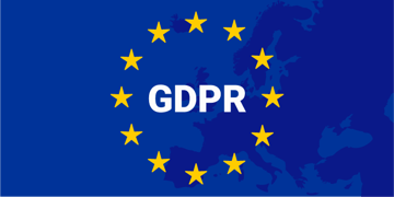 europe map and GDPR sign