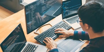 Developer writing code