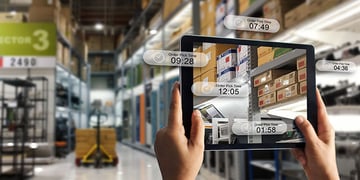 Ipad with AR in warehouse