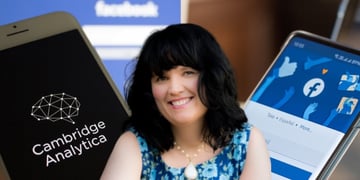 Emma Briant and Cambridge Analytica and Facebook Logos