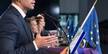 Politician giving a speech
