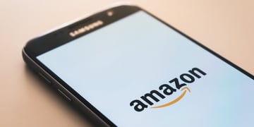 mobile phone with Amazon logo