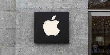 Apple logo in building