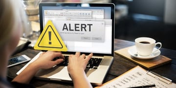 Alert on laptop screen